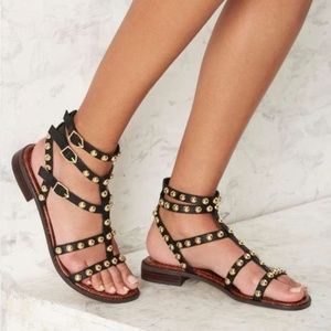 Sam Edelman Eavan Studded Gladiator Black Sandals